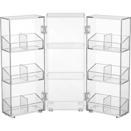 Boont Clear Acrylic Three-Panel Fold-Out Cosmetic Organizer 32 cm - Product view