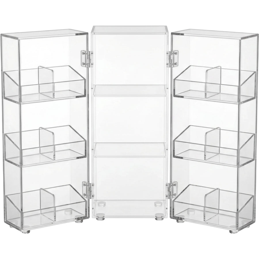 Boont Clear Acrylic Three-Panel Fold-Out Cosmetic Organizer 32 cm